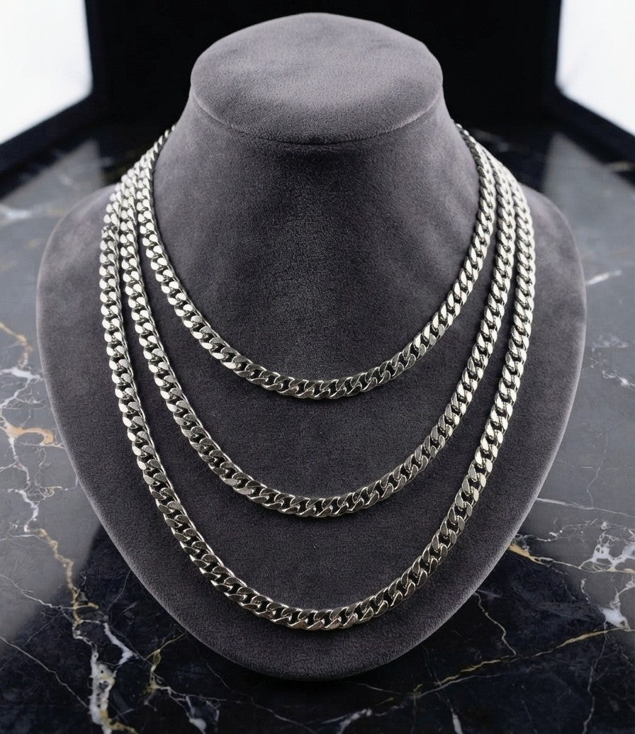 The STRATUM 8mm Silver Cuban Link Foundation