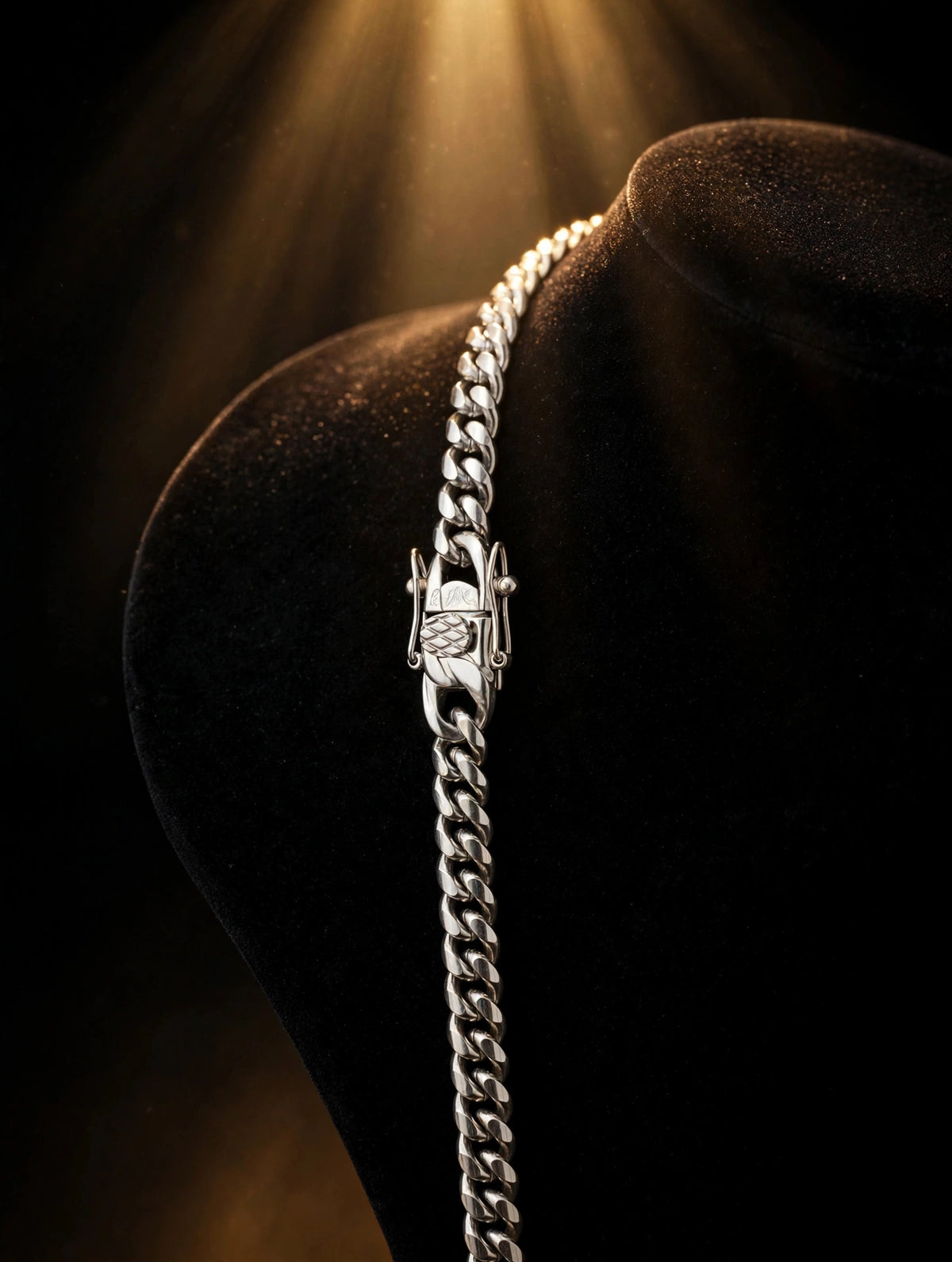 The STRATUM 6mm Silver Cuban w/Apex Vault Clasp