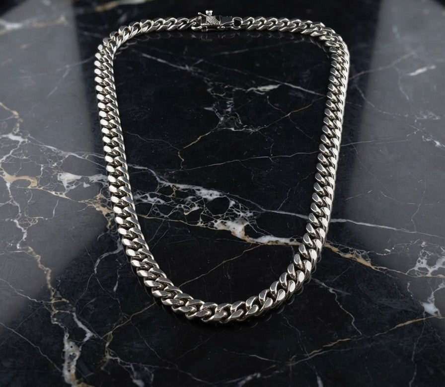 The STRATUM 8mm Silver Cuban Link Foundation
