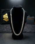 The STRATUM 8mm Silver Cuban w/Apex Vault Clasp