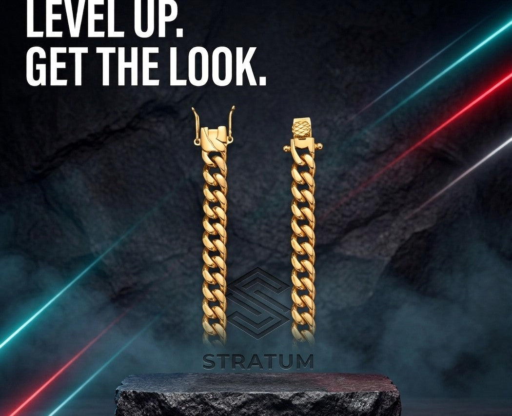 The STRATUM 14K Gold Dual-Cuban Stack