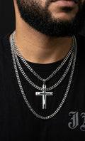 The STRATUM Silver Stack: Heavy Cuban Link Trio