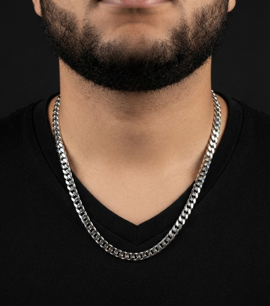 The STRATUM 8mm Silver Cuban Link Foundation