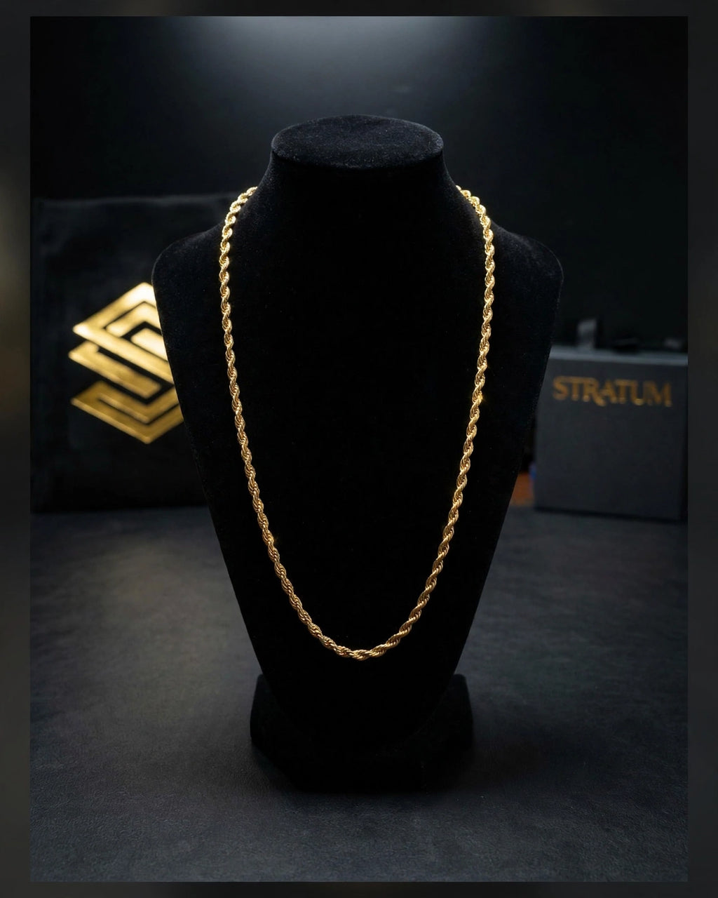 The STRATUM 18k 3mm Rope Chain