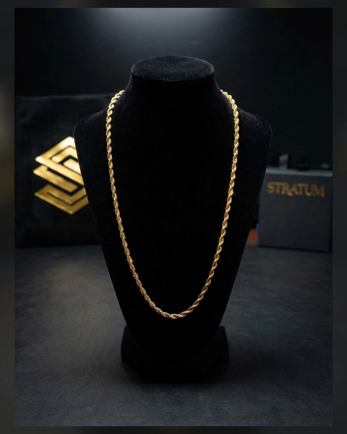 The STRATUM 18k 3mm Rope Chain