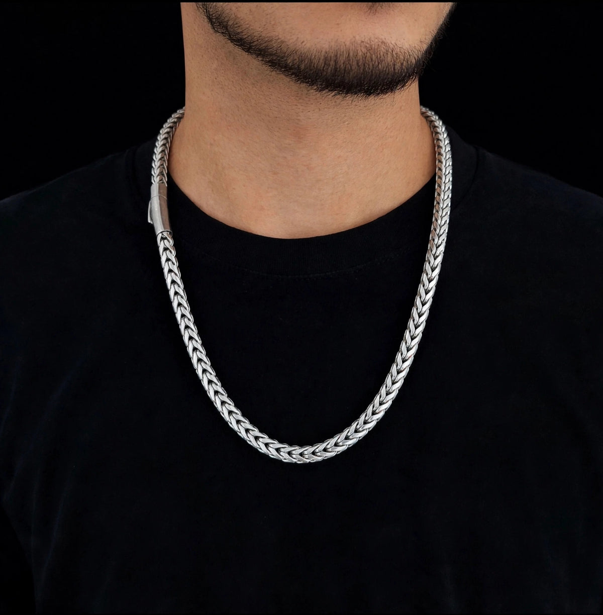 The STRATUM 6mm Silver Franco Chain