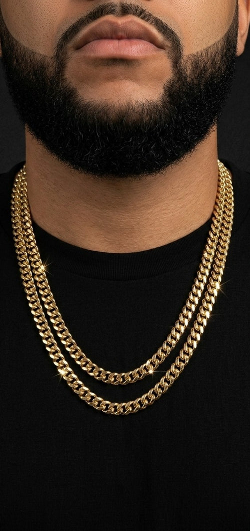 The STRATUM 14K Gold Dual-Cuban Stack