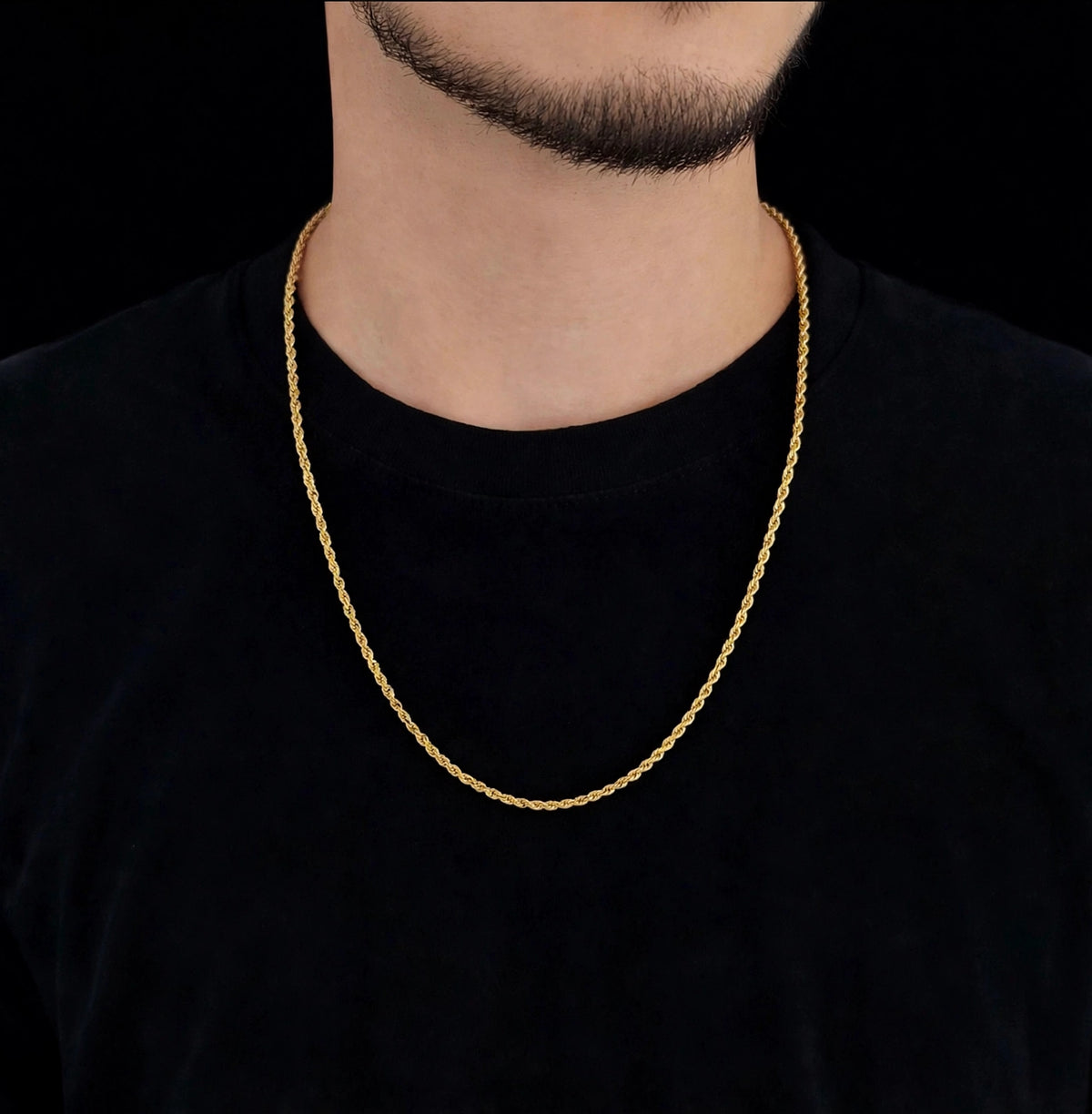 The STRATUM 18k 3mm Rope Chain